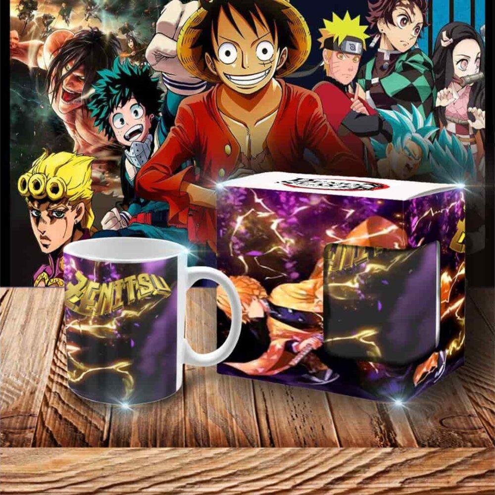 a mug and box on a table