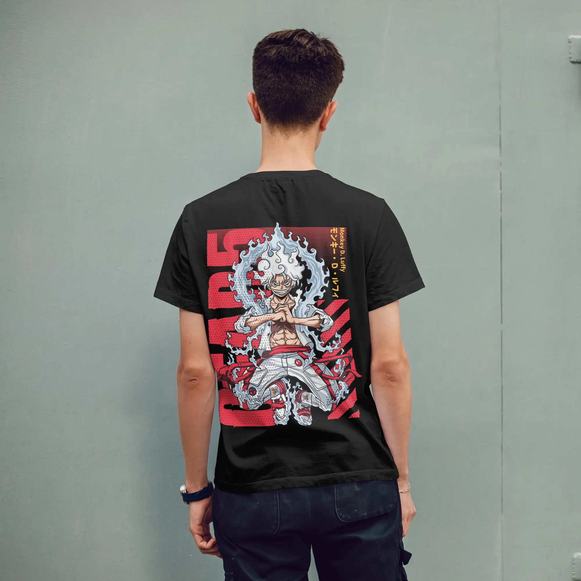 Camiseta One Piece Luffy Gear 5 Nika Delantera y Trasera - Imagen 2
