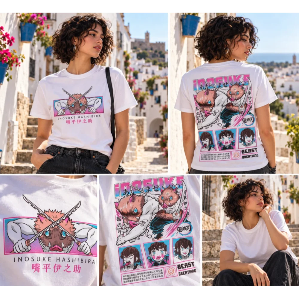 Camiseta Inosuke Hashibira Blanca