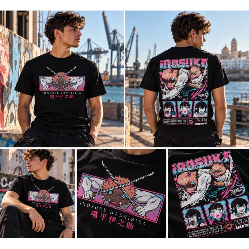 Camiseta Inosuke Hashibira Negra